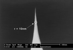 SuperSharpSilicon AFM tip closeup