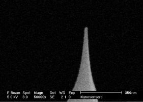 SuperSharpSilicon MFM AFM tip closeup